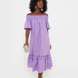 Tuckernuck Hyacinth House Lilac Off The Shoulder Midi Dress